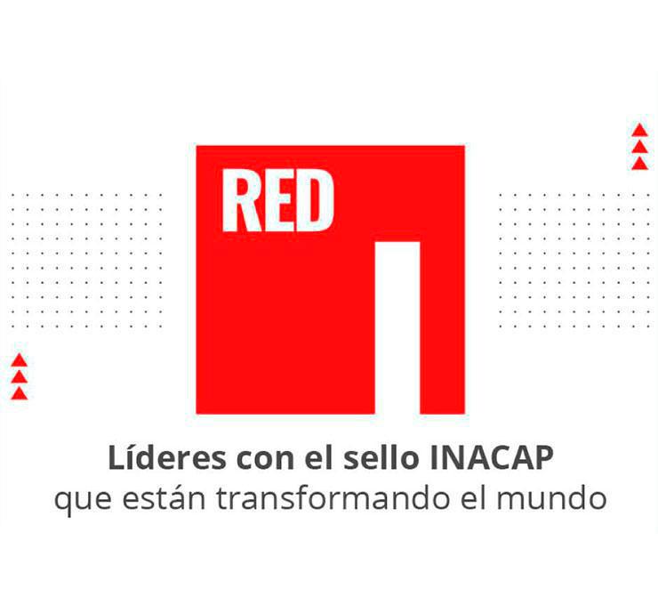 Afiche Logo Red Exalumnos inacap Líderes con el sello INACAP