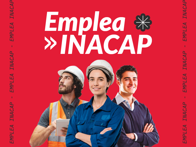 3 profesionales con el logo de emplea INACAP